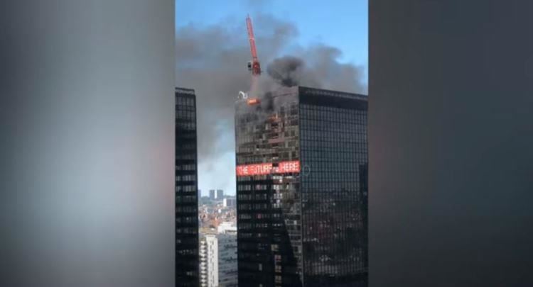 Zjarr në Kullën e Qendrës Botërore të Tregtisë në Bruksel