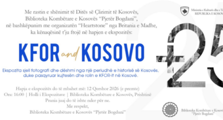Biblioteka Kombëtare e Kosovës hap ekspozitën “KFOR and Kosova +25” për Ditën e Çlirimit